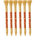 6 Pack of Wood Golf Tees (2 3/4")